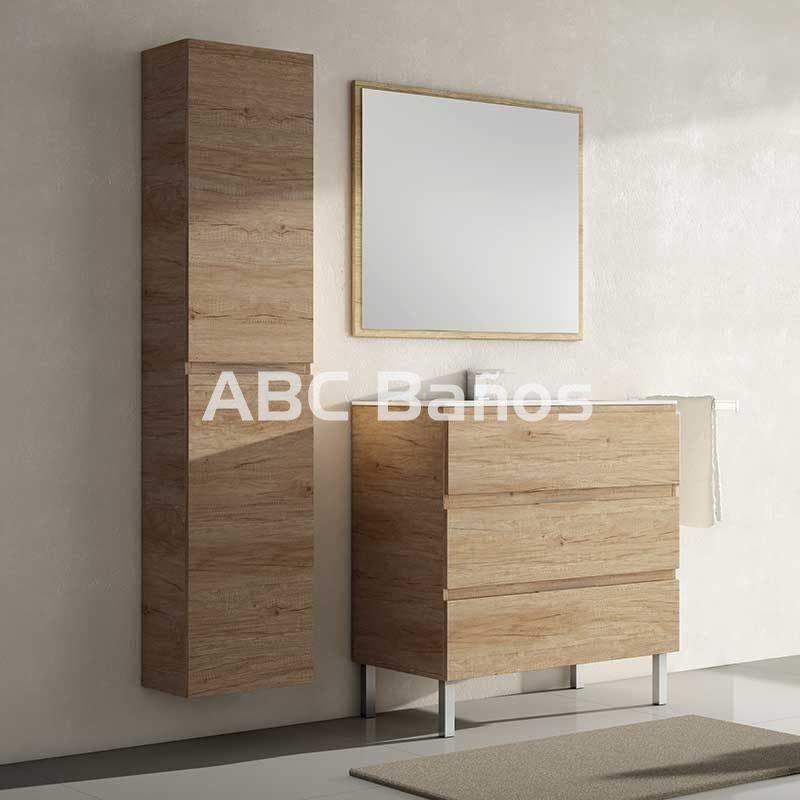 Mueble baño y lavabo modelo FUJI 80cm 3 cajones - ASEALIA